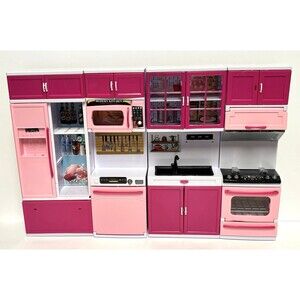 Doll Modern Kitchen Mini Playset|Kitchen Toys Pretend Play w/ light &sounds